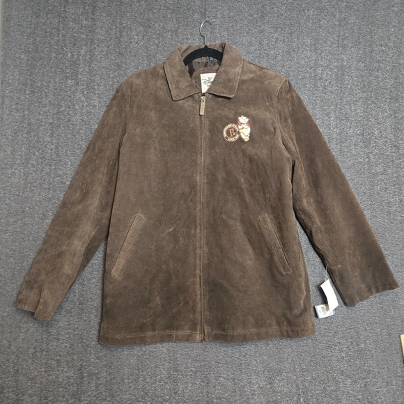 Vintage Y2K Disney Store Winnie The Pooh Suede Leather Jacket Women's Size M